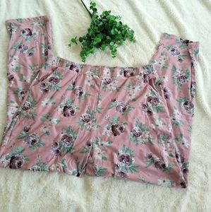 🌷3/15🌷 Young USA pink floral pajama pants size 2XL